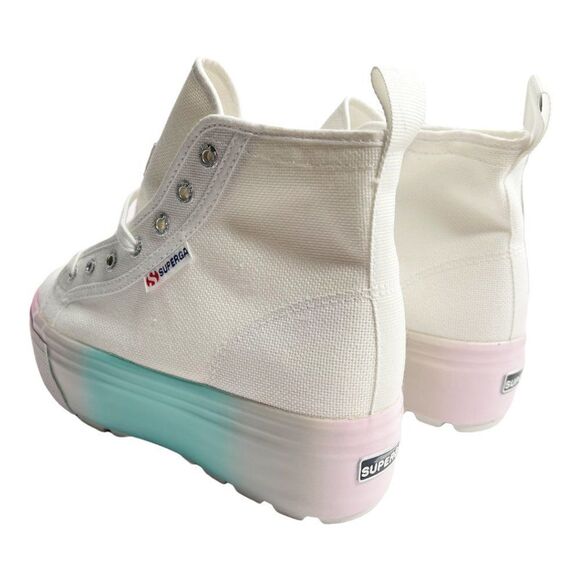 SUPERGA Printed White Platform Lace-Up High Top Sneaker  - Picture 5 of 9